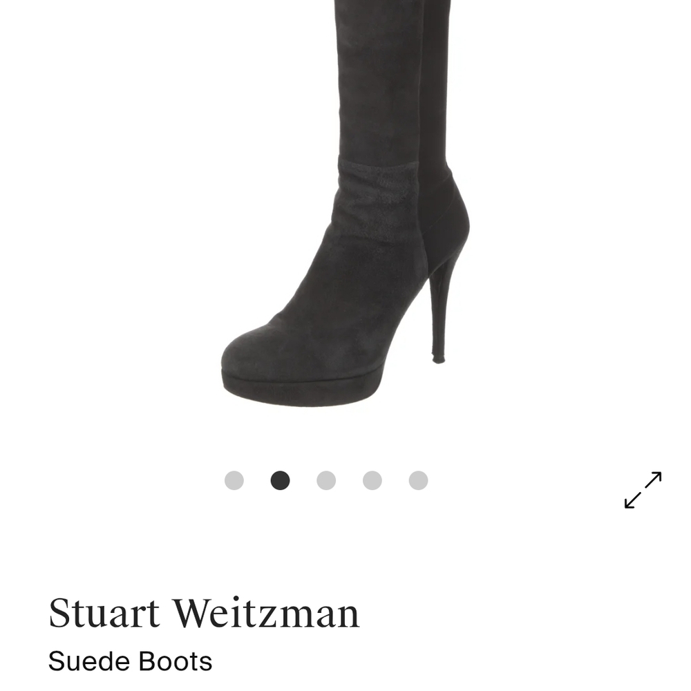 Stuart Weitzman Dark Gray Suede Heeled Boots